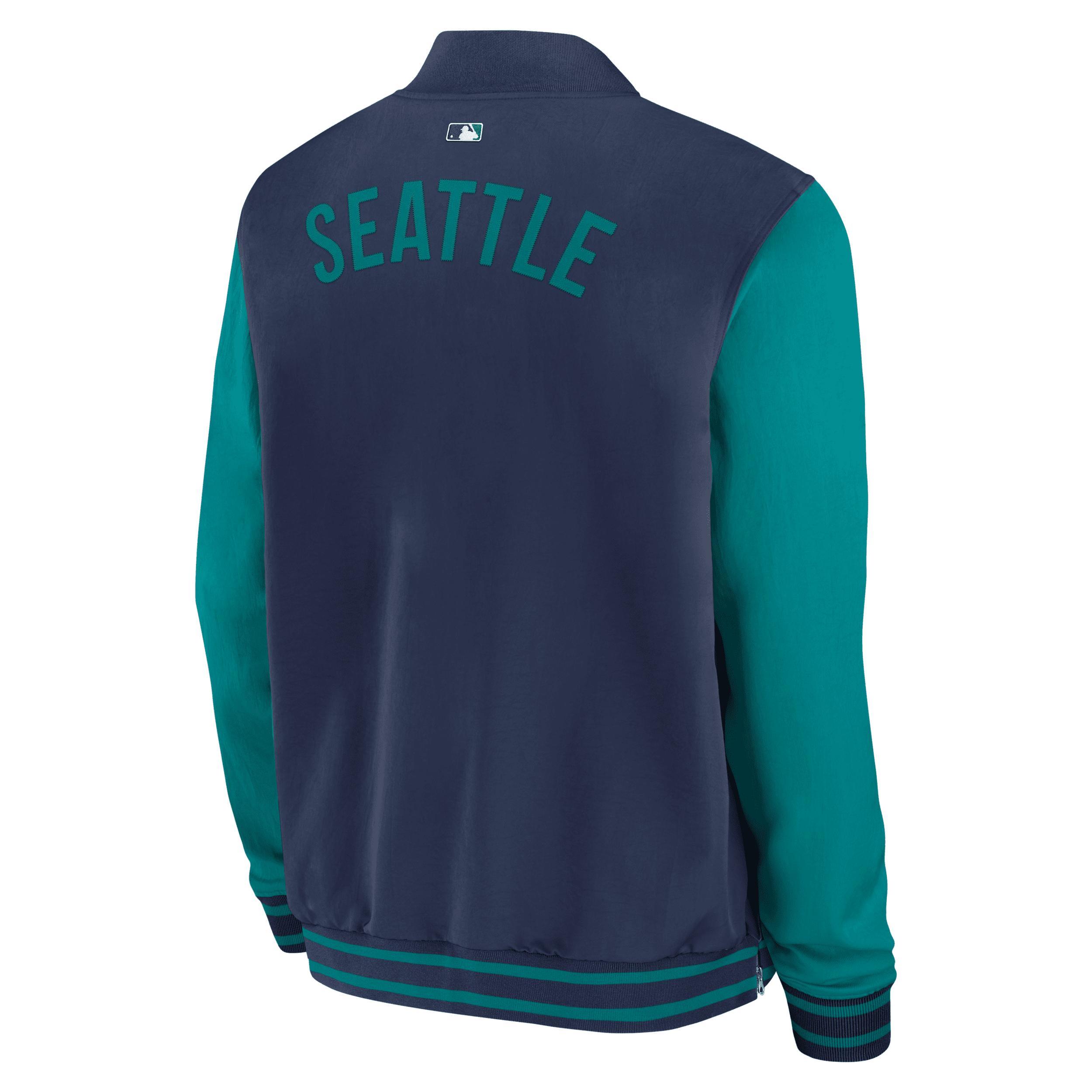 Cleveland Guardians Authentic Collection Dugout Nike Men's MLB Full-Zip Bomber Jacket Product Image
