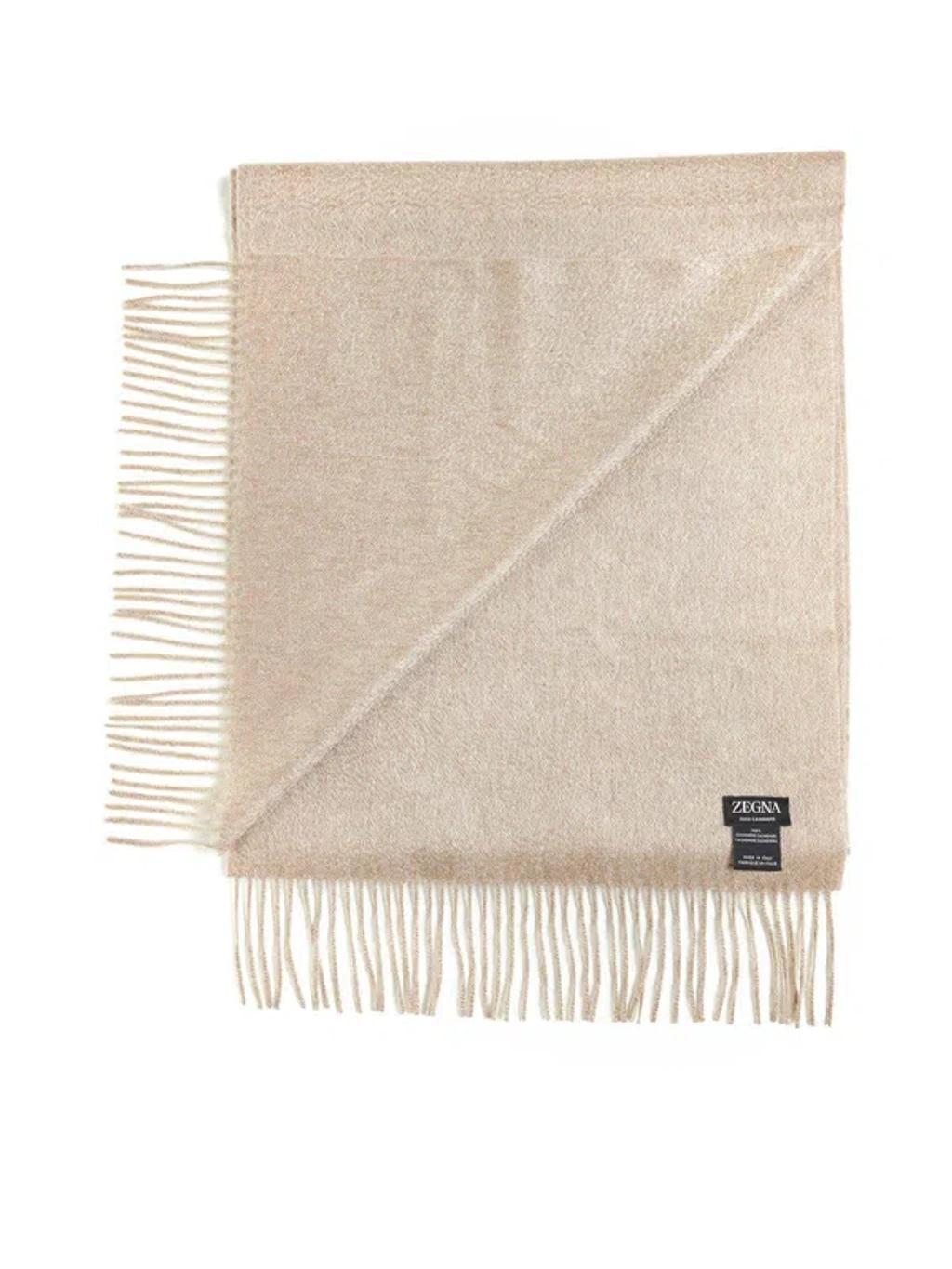 ZEGNA Oasi Fringed Edge Scarf In Medium Beige Product Image