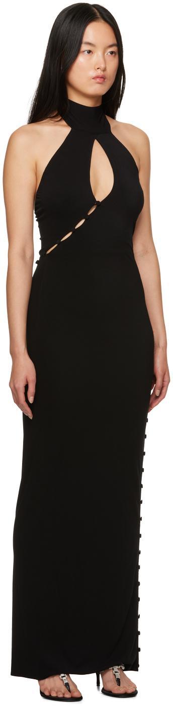 MAGDA BUTRYM Black Button Maxi Dress Product Image