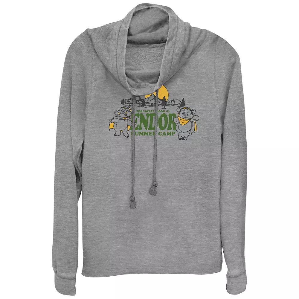 Women's Plus Cool Flower Vases Cowlneck Graphic Lightweight Long Sleeve, Size: 1XL, Gray Grey Product Image