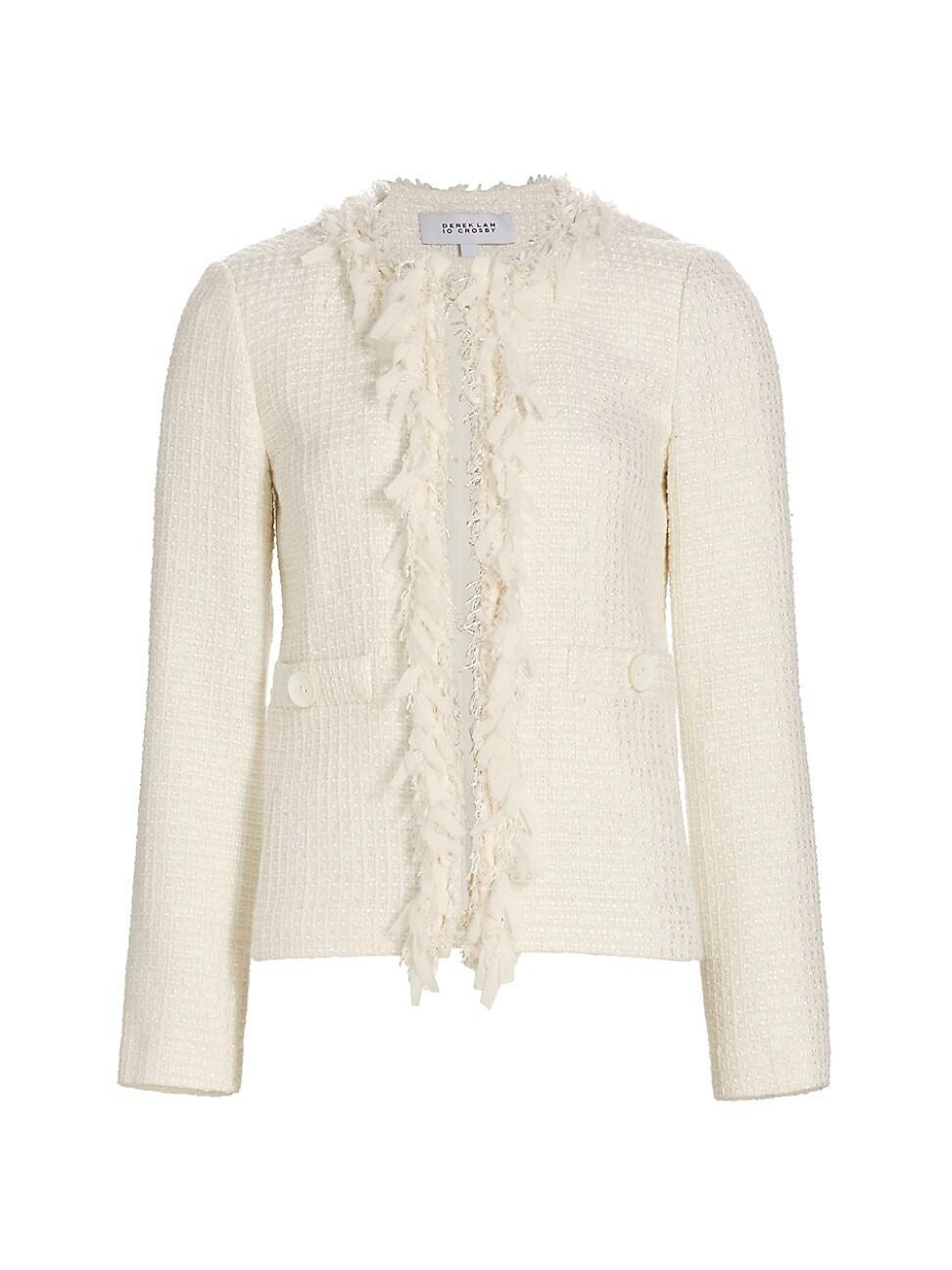 Derek Lam 10 Crosby Garcia Fringe Tweed Open Jacket Product Image