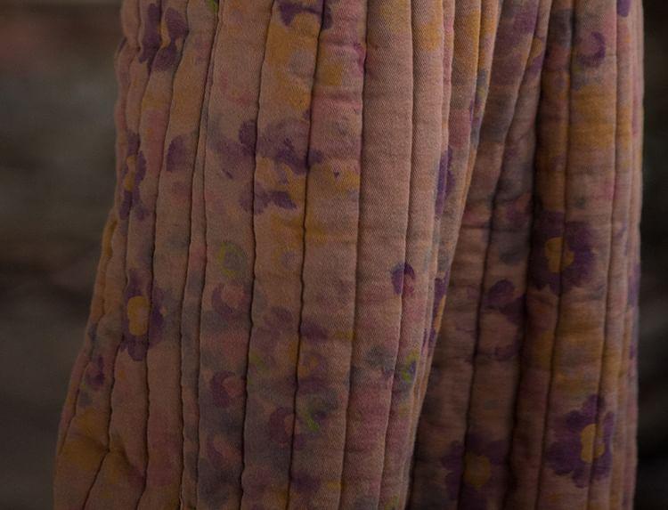 Elastic Waist Floral Print Baggy Pants Product Image