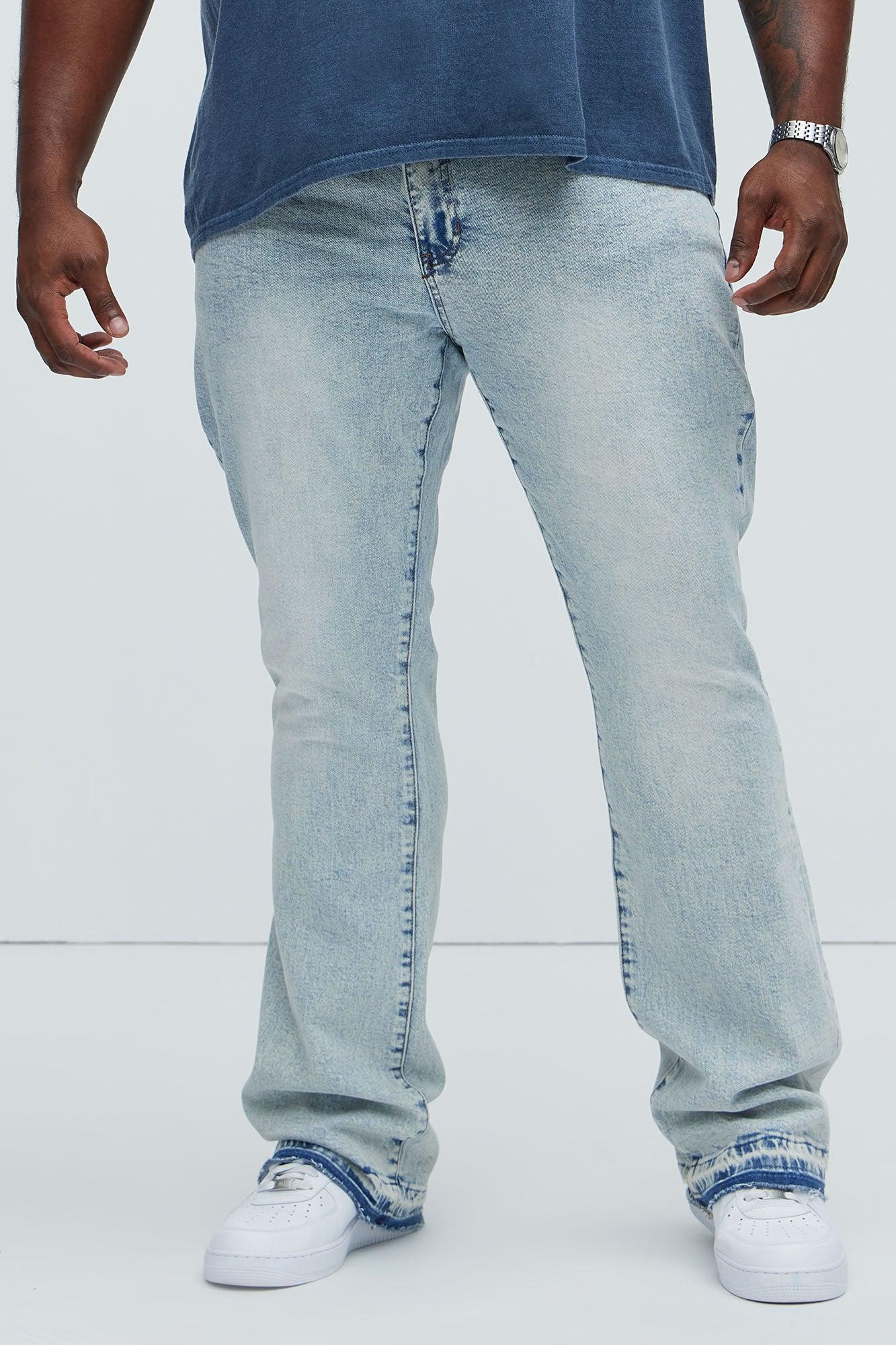 Cornell Stacked Skinny Flare Jeans - Bleach Blue Wash Product Image