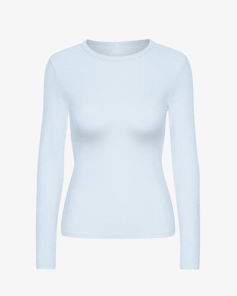 Women Organic Rib LS T-Shirt - Polar Blue Product Image