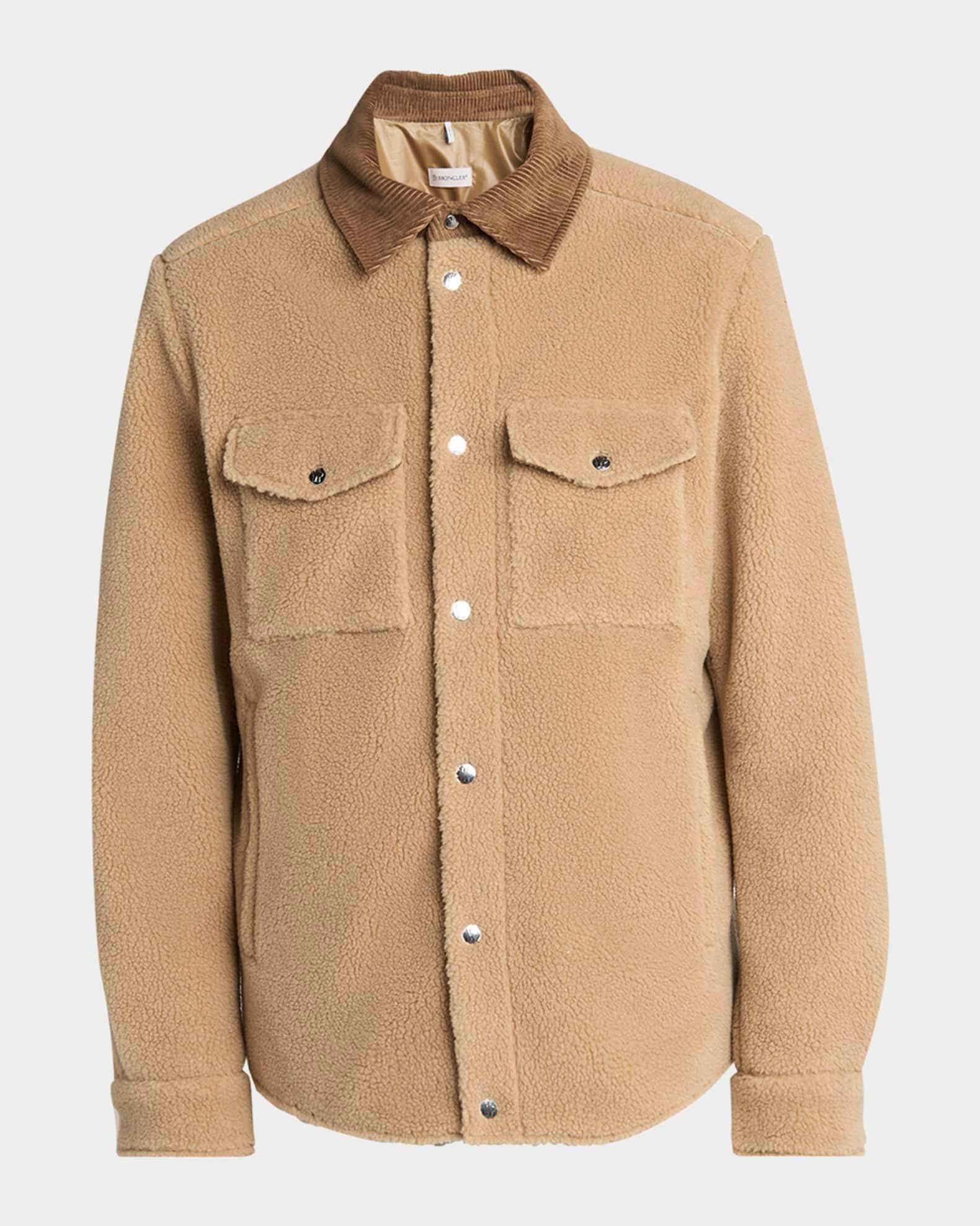 Men's Corduroy-Collar Boucle Shirt Jacket Product Image