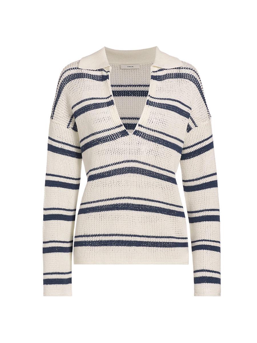 Womens Striped Cotton Sweater Product Image