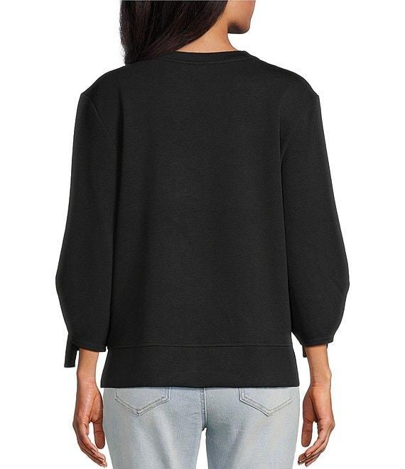 Westbound Ruched Sleeve Crew Neck Top Product Image