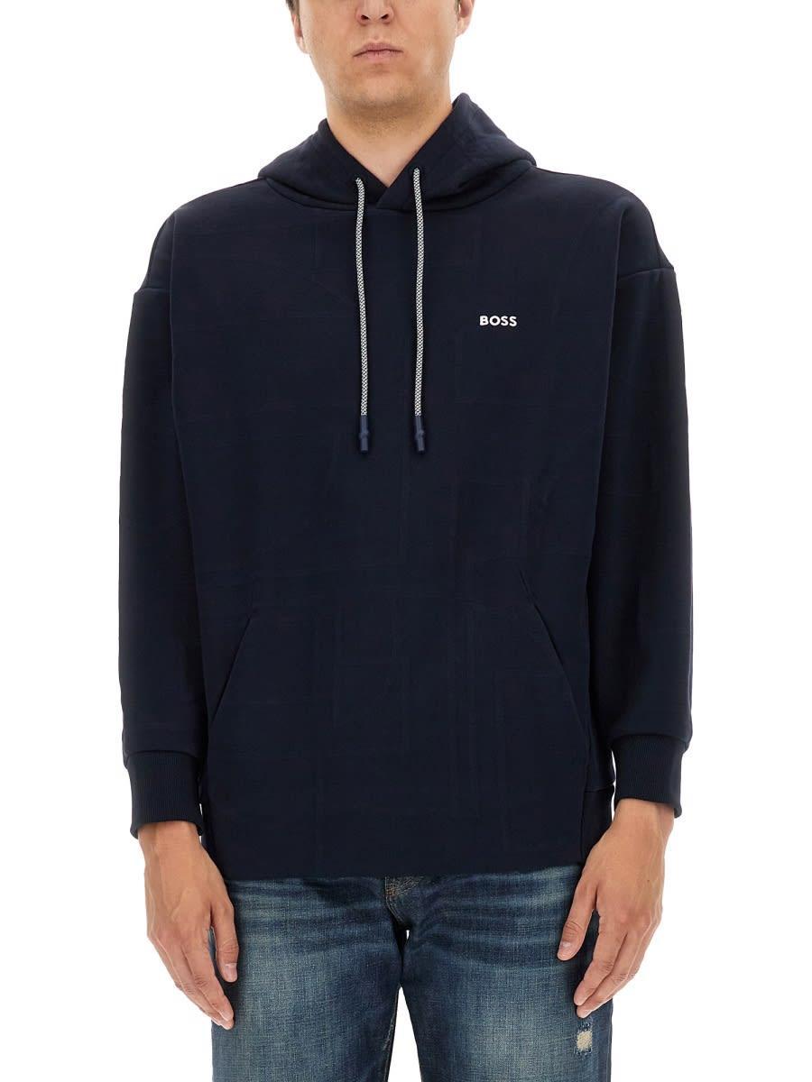 HUGO BOSS Sweatshirt With Logo In Blue Product Image