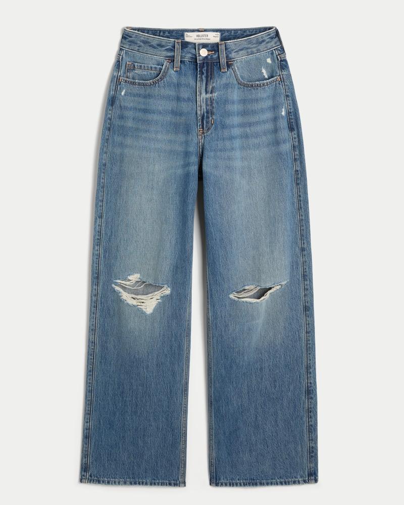 Ultra High-Rise Dark Wash Baggy Jean Product Image