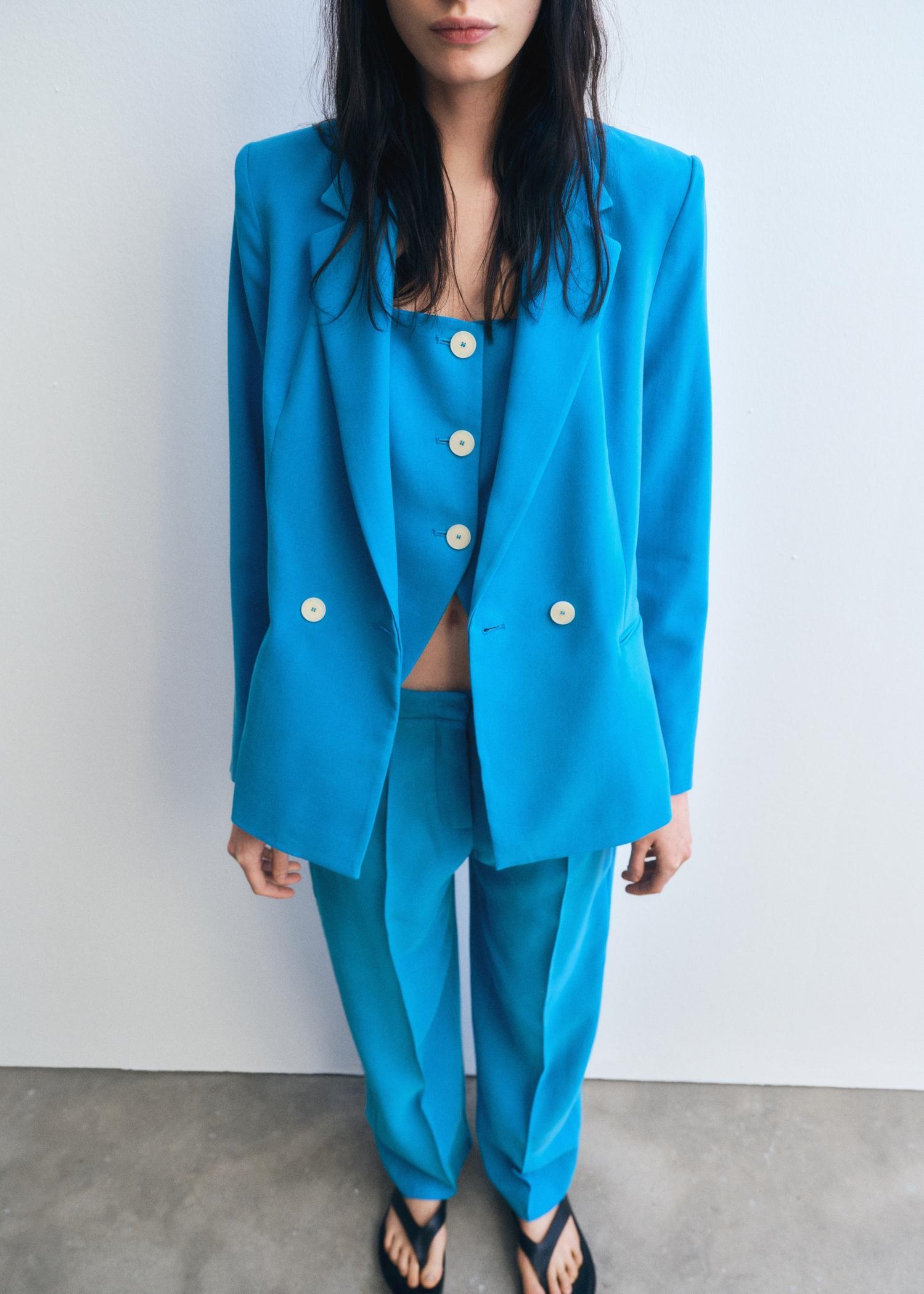 Straight-fit suit jacket - Women | MANGO USA Product Image