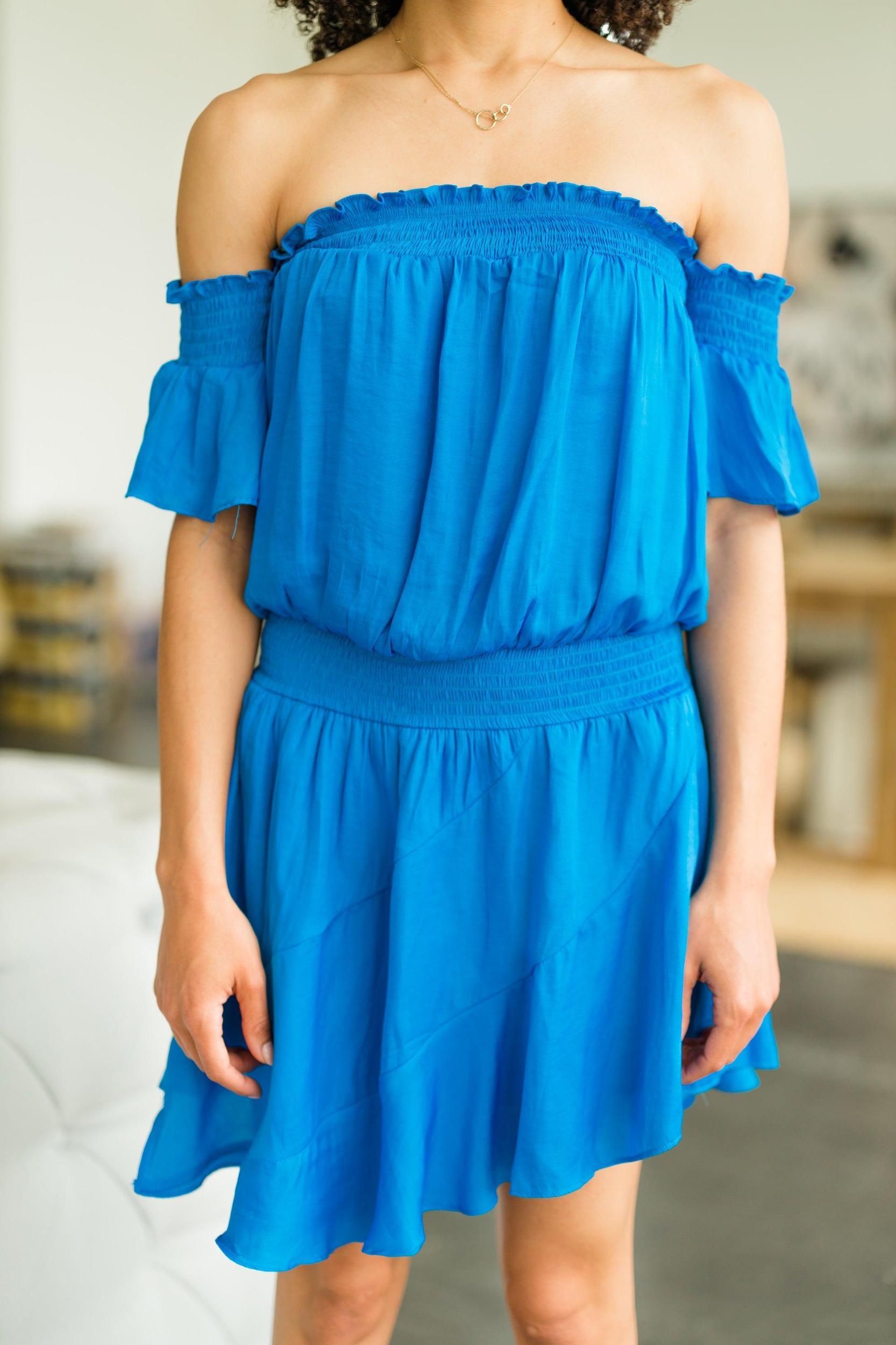 Can't Leave You Behind Blue Mini Dress Female Product Image