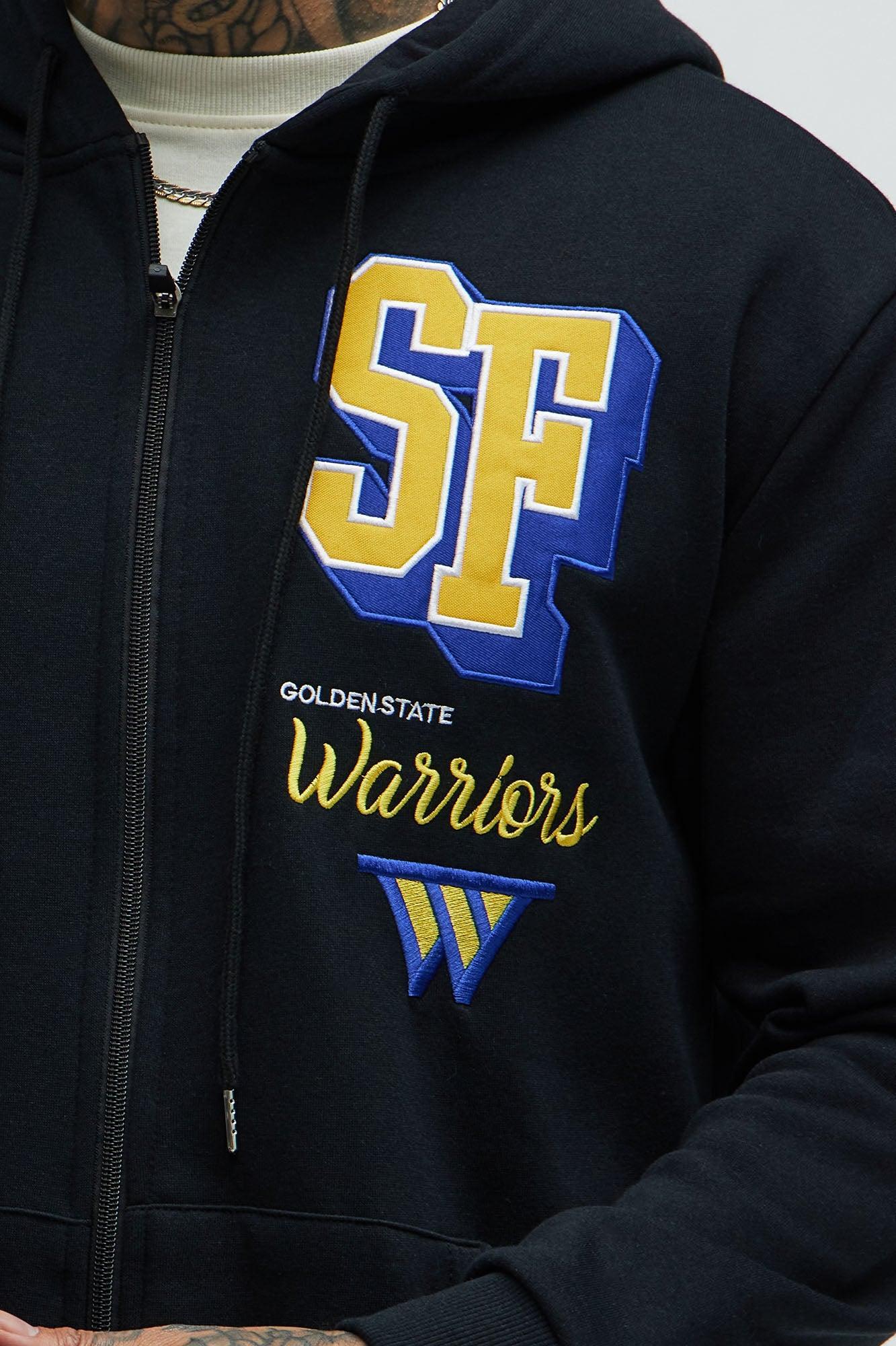 Warriors Bold Zip Up Hoodie - Black Product Image