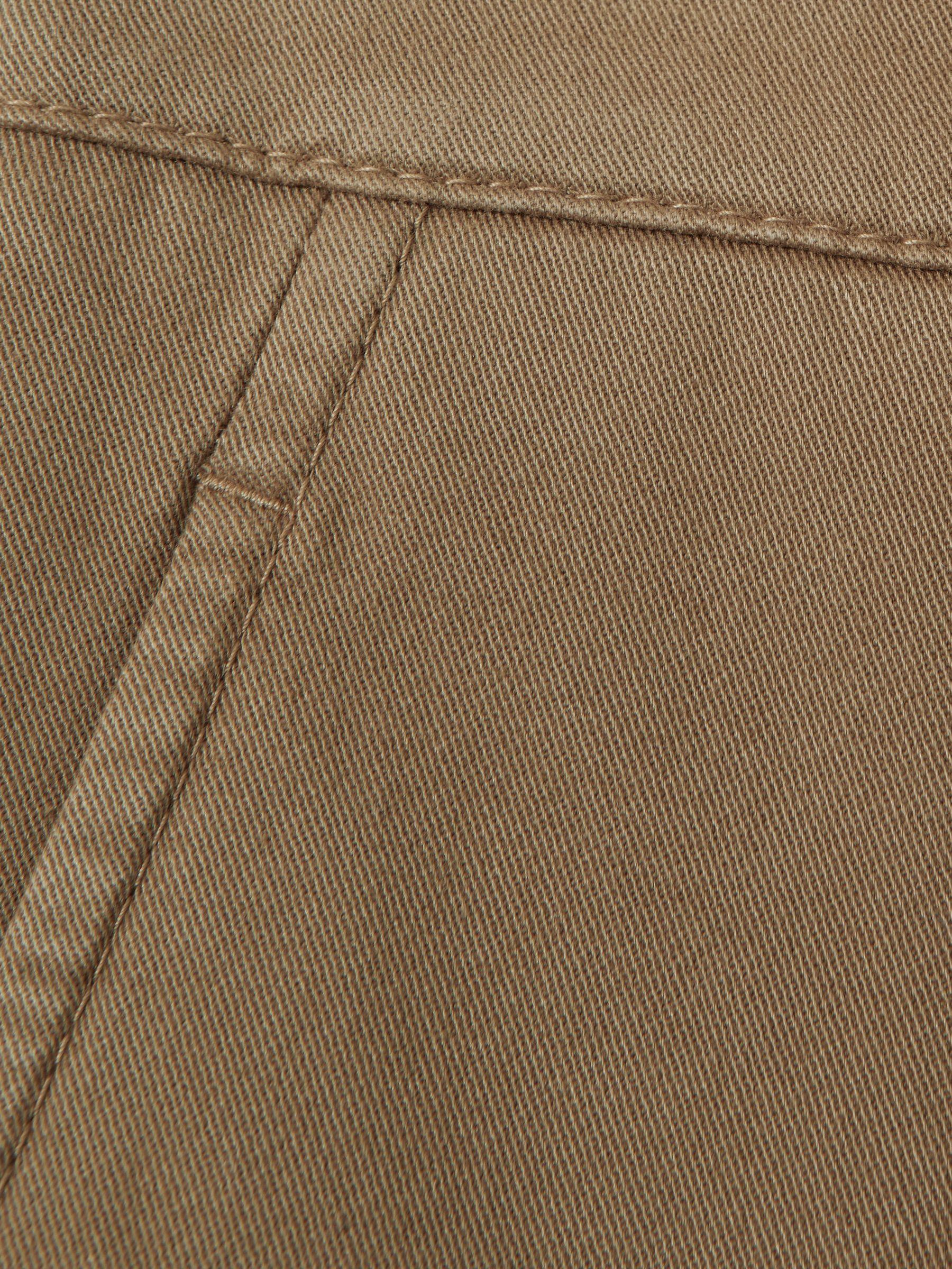 Cotton Blend Wide Leg Trousers in Dark Camel Product Image