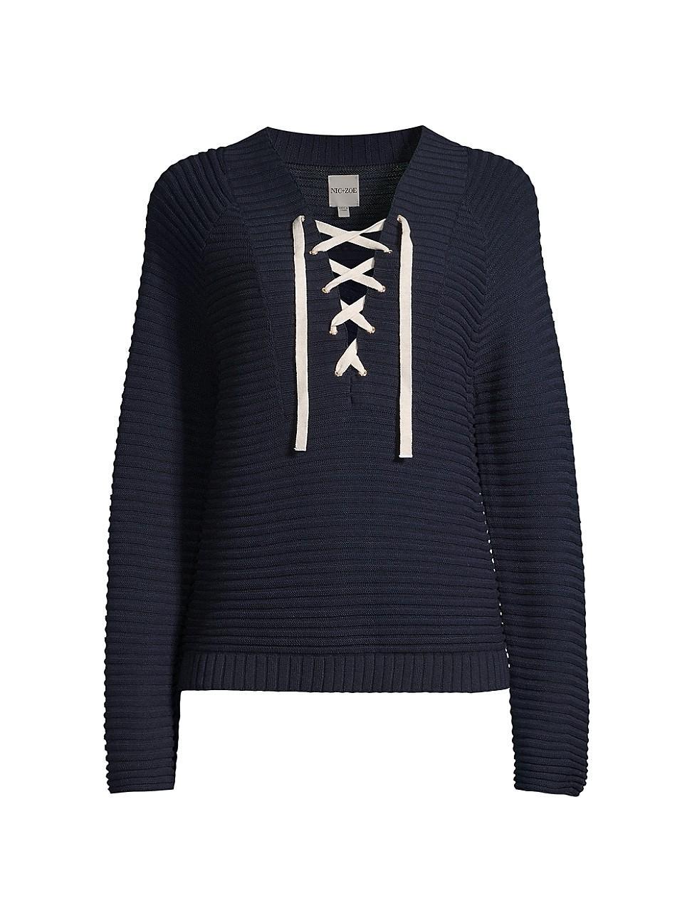 Womens Sailor Lace-Up Sweater Product Image