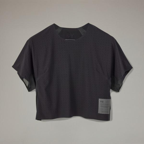 adidas Y-3 Running Short Sleeve Tee Black 2XS Womens Product Image