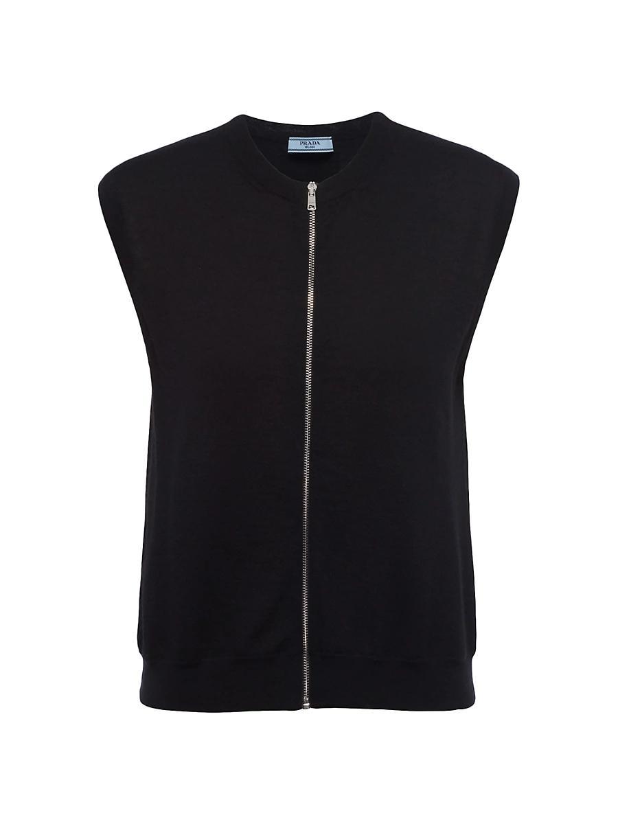 Womens Cashmere Zipper Vest Product Image