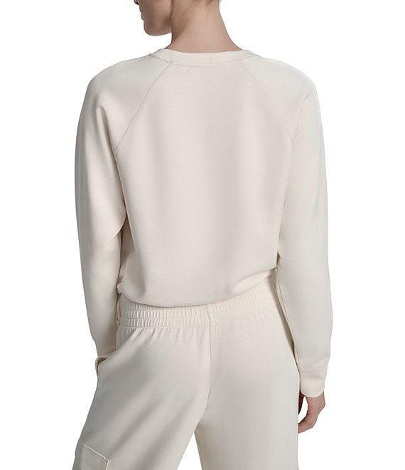 DKNY Sport By Donna Karan Cropped Bungee Hem Crew Neck Logo Pullover Product Image