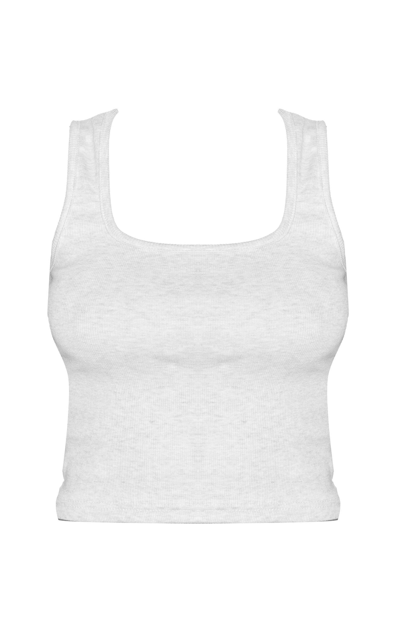 Grey Marl Rib Scoop Neck Vest Product Image