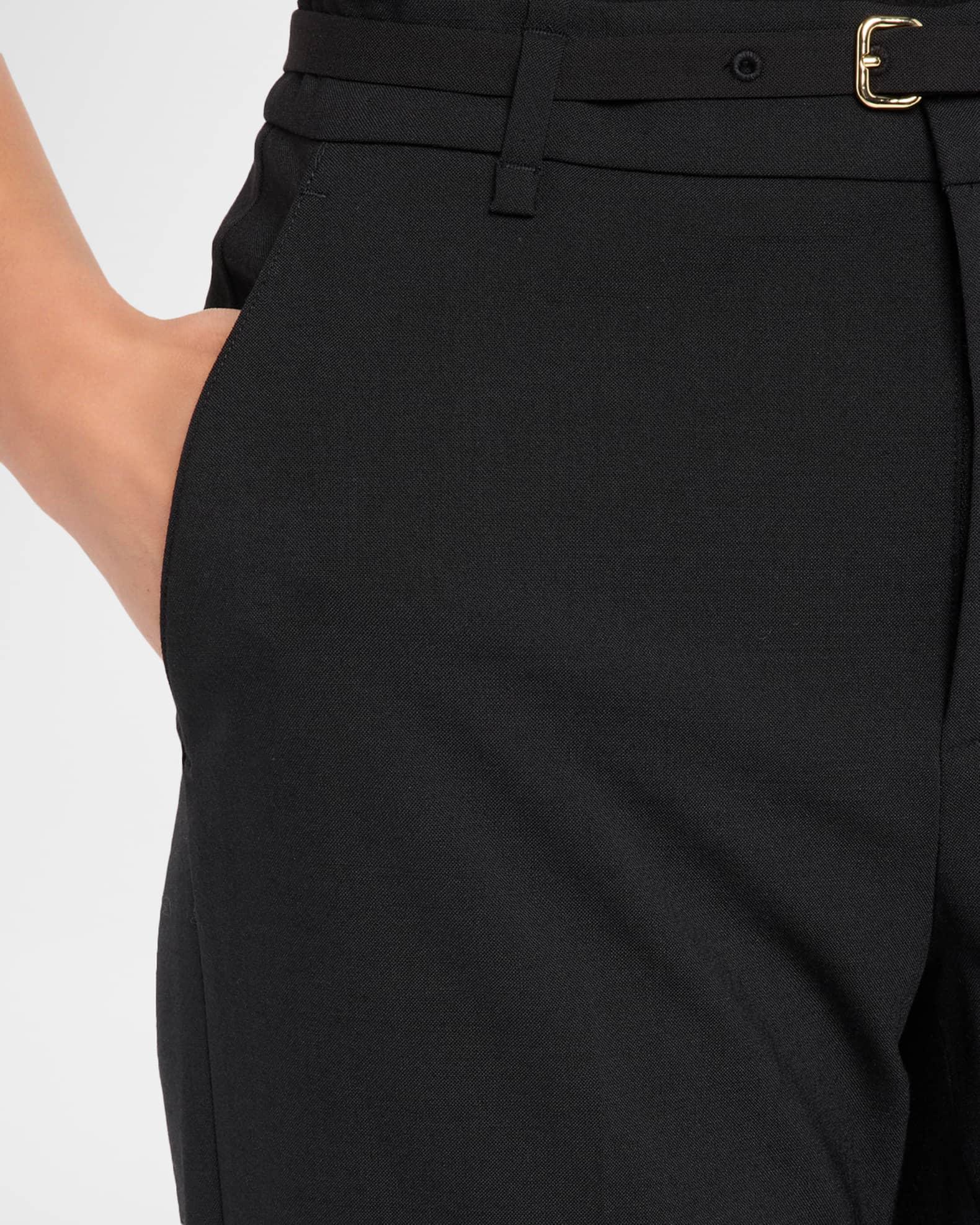 High-Rise Slim Flare Pants with Belt Product Image