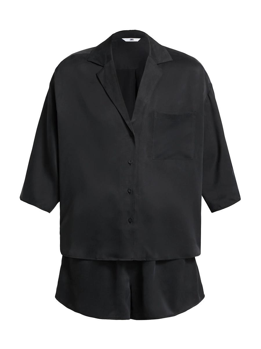 Womens Washable Silk Relaxed 2-Piece Top & Shorts Set Product Image