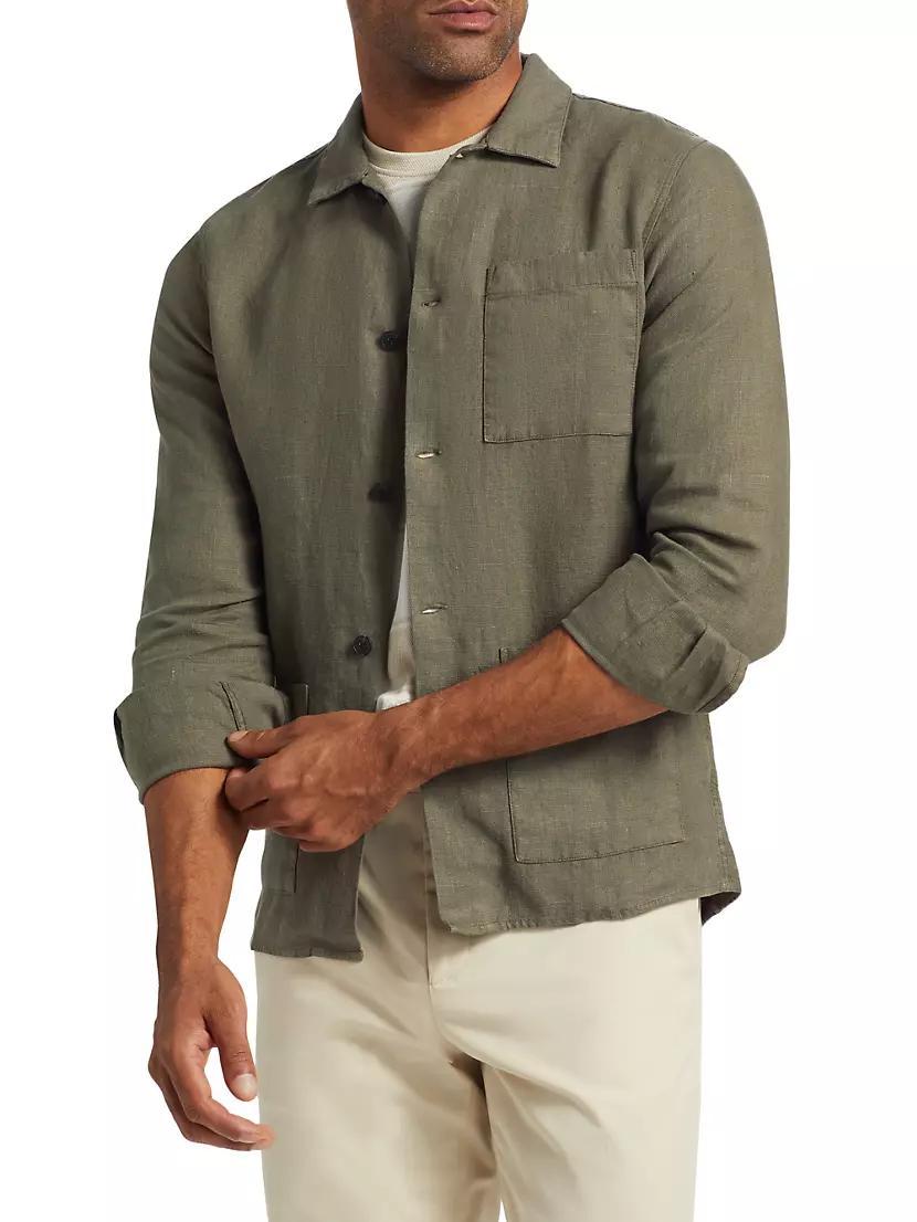 Mens COLLECTION Linen Shirt Jacket Product Image