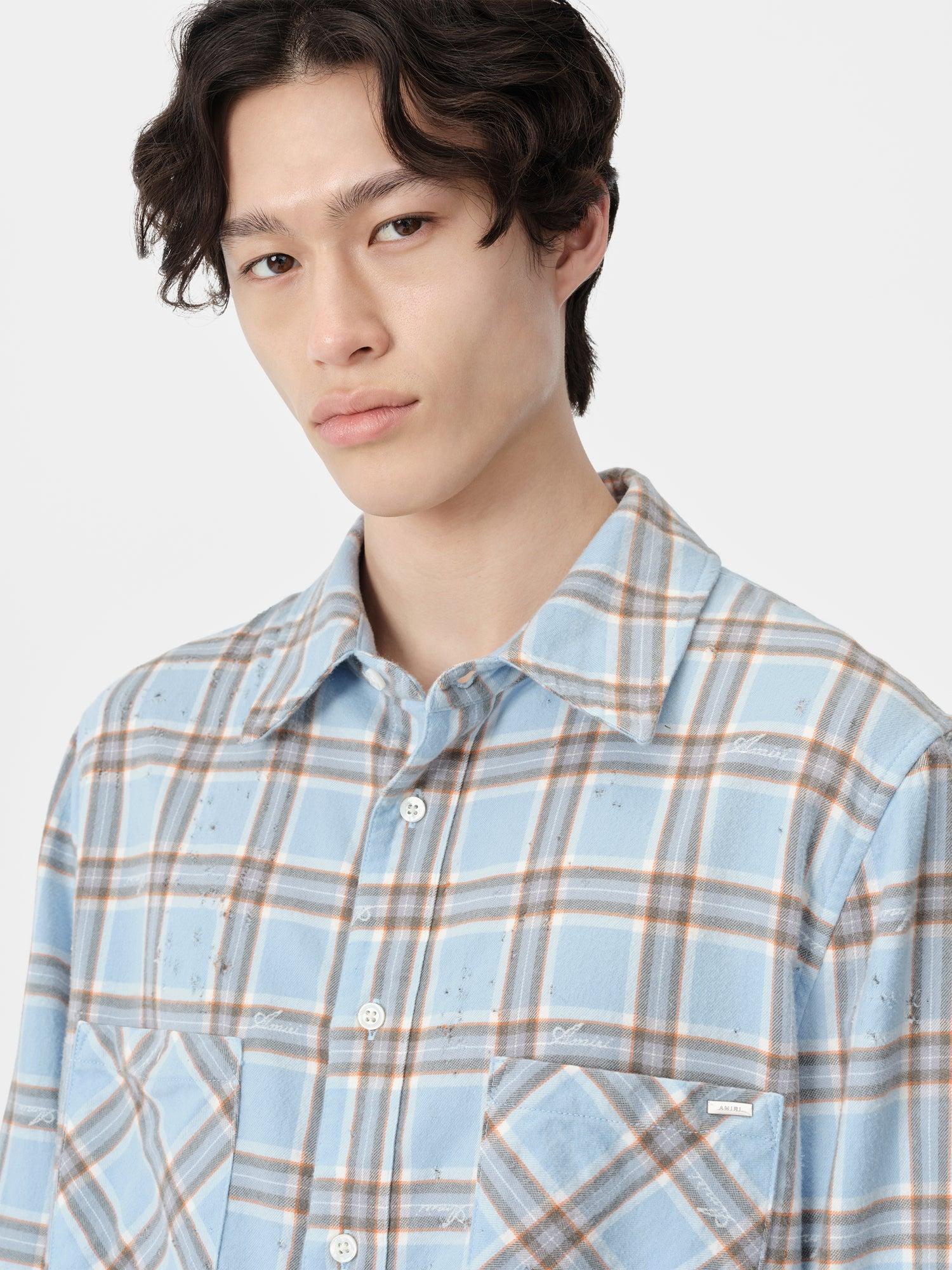 AMIRI SHOTGUN FLANNEL - Sea Blue Male Product Image