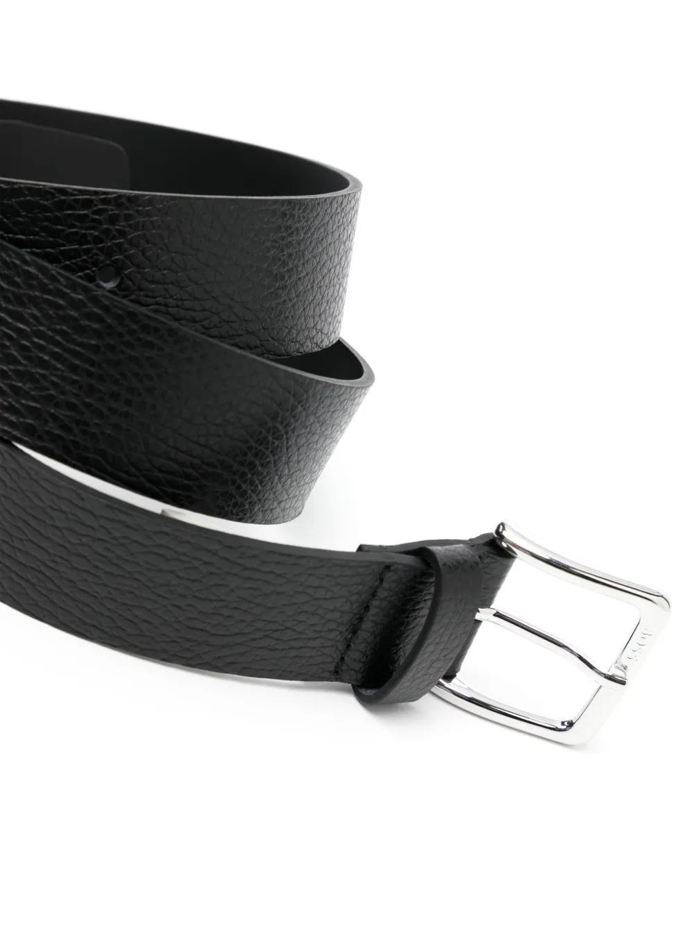 HUGO BOSS Logo Leather Belt In Black Product Image