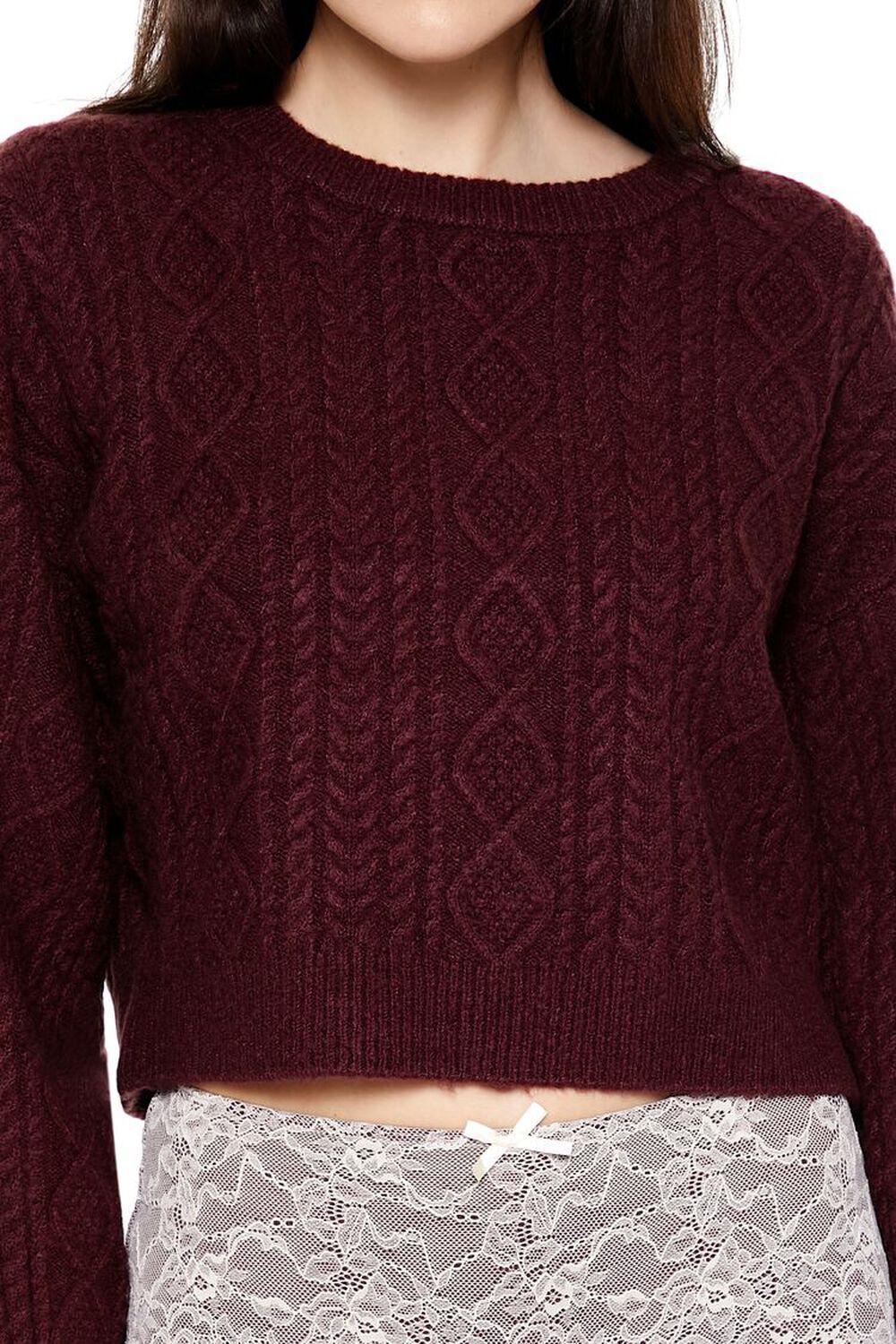 Cropped Cable Knit Sweater | Forever 21 Product Image