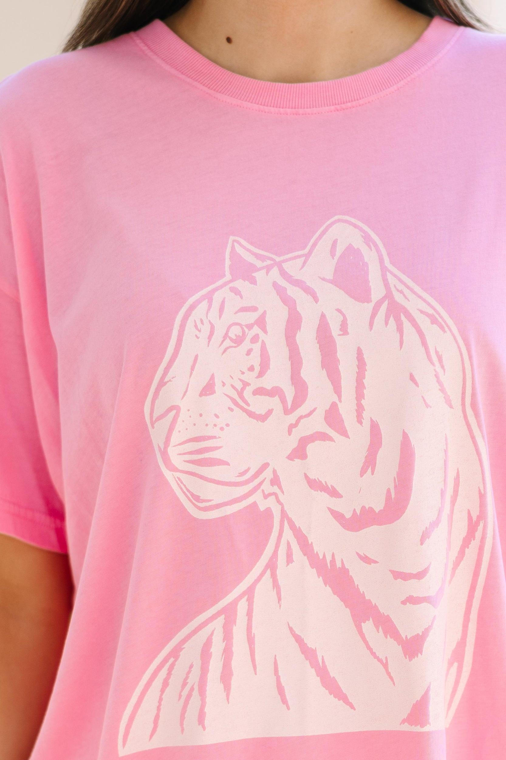 On The Prowl Pink Graphic Tee Female Product Image