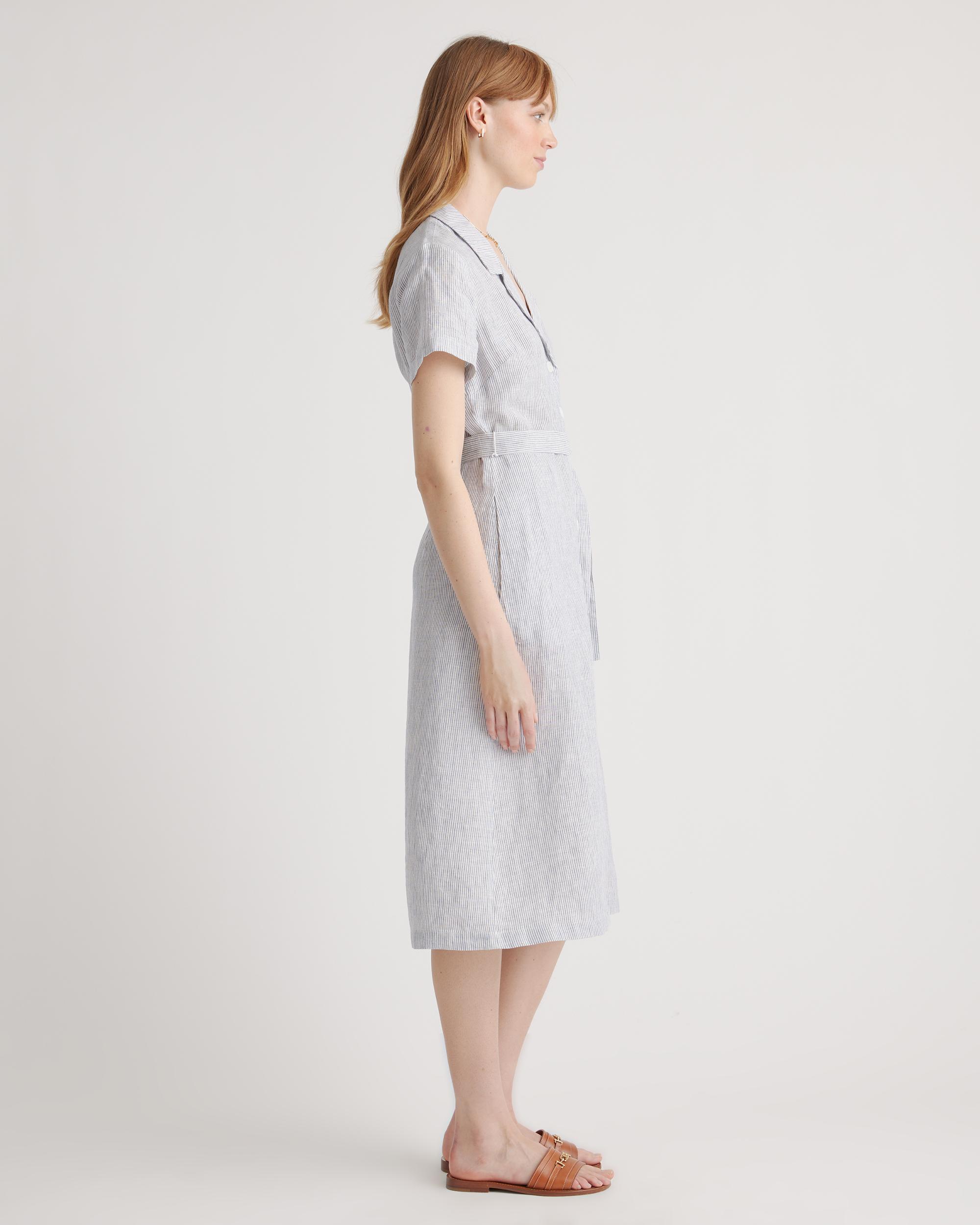 Quince | Women's 100% European Linen Button Front Dress Size XS Product Image