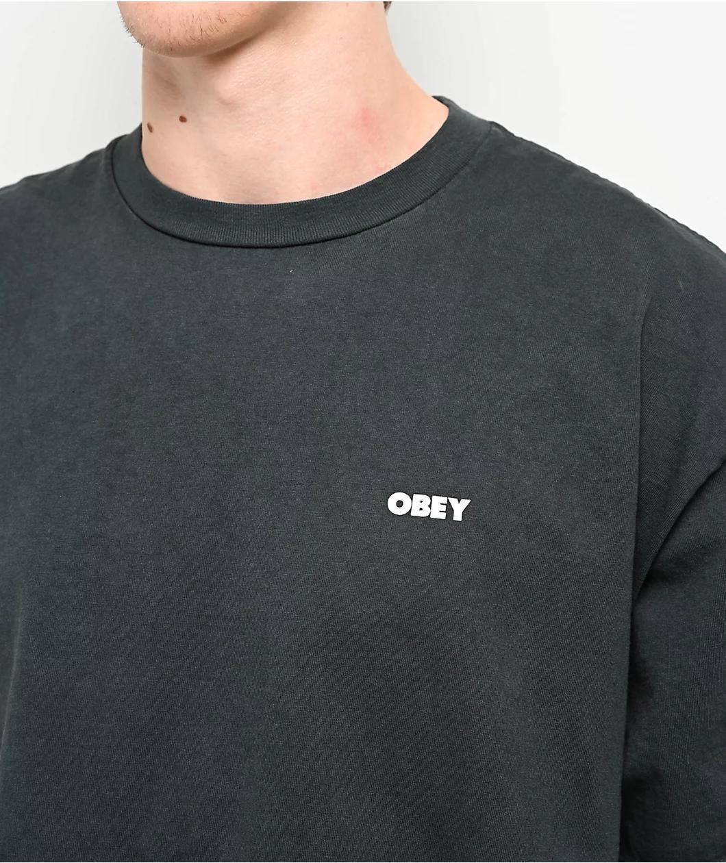 Obey Bold Icon Face Charcoal T-Shirt Product Image