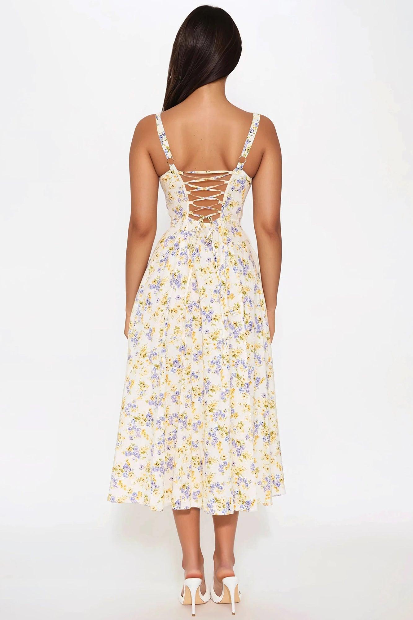 Raina Poplin Maxi Dress - Cream/combo Product Image