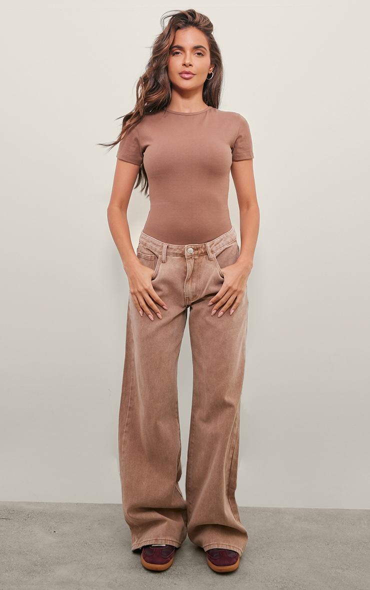 Washed Taupe Low Rise Boyfriend Jeans Product Image