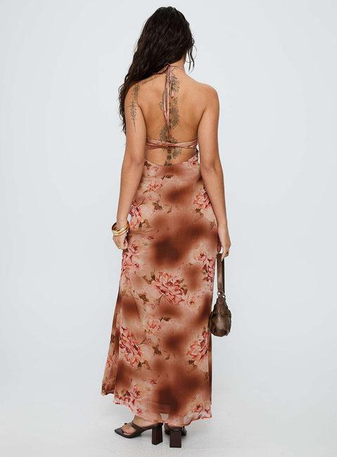 Saye Halter Twist Maxi Dress Multi Product Image