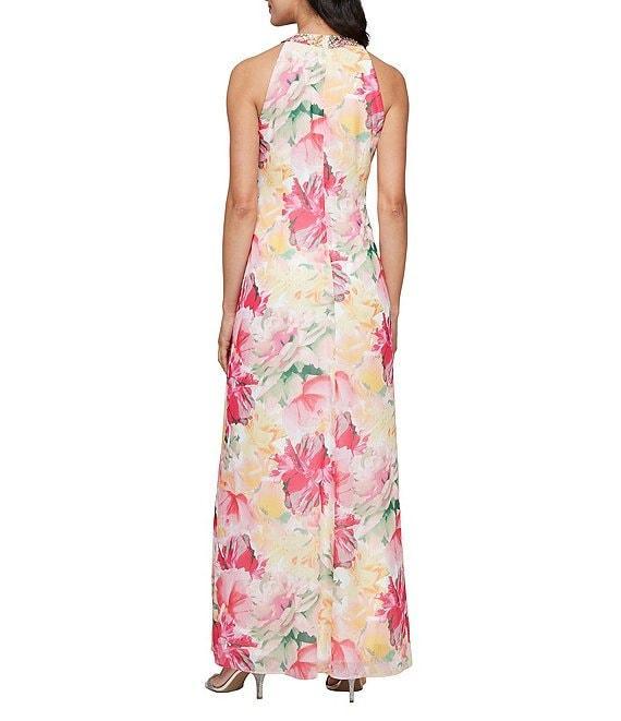 Ignite Evenings Floral Print Halter Maxi Dress Product Image