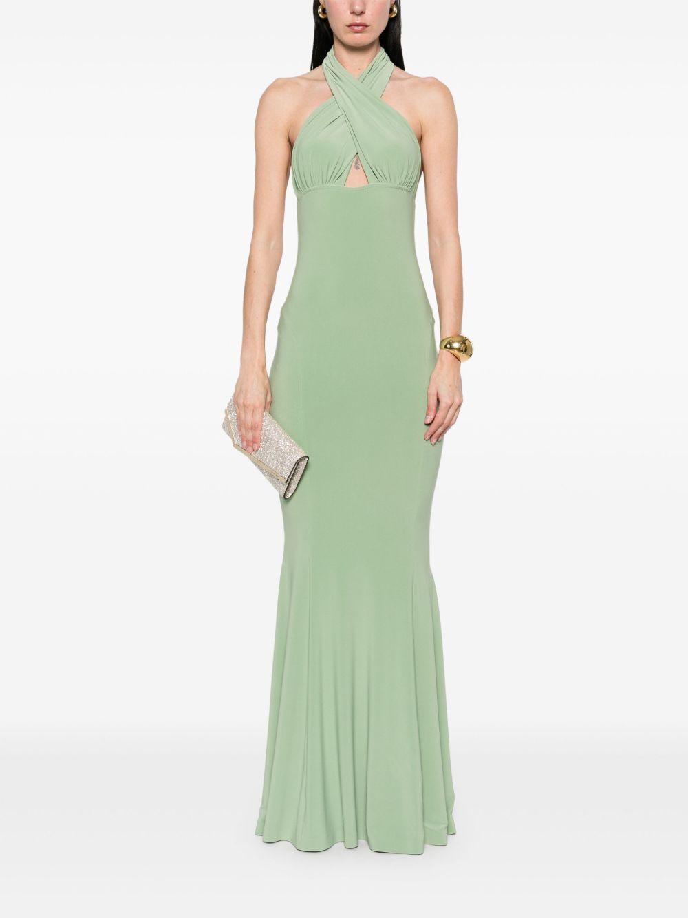 cross-halter fishtail gown Product Image