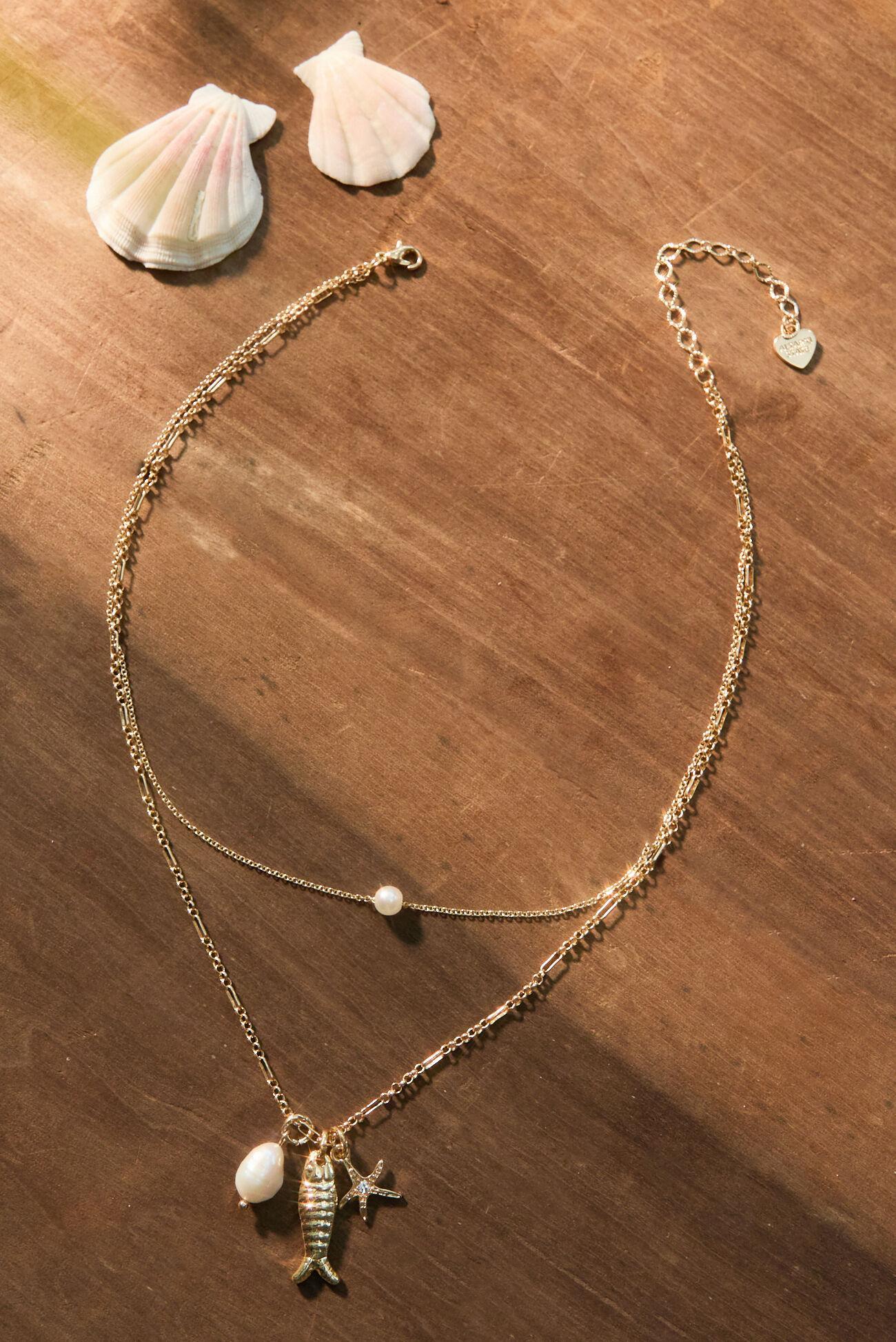 Layered Nautical Charm Necklace Product Image