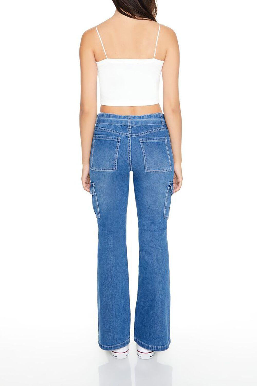 Low-Rise Cargo Flare Jeans | Forever 21 Product Image
