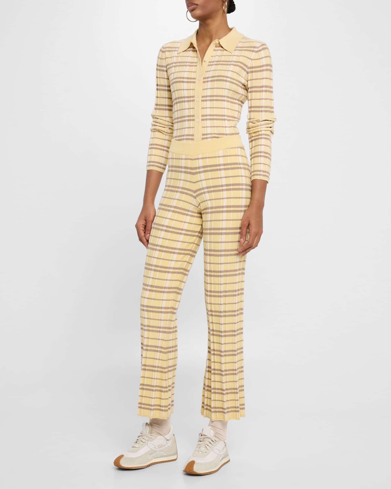 Plaid Flare Pants Product Image