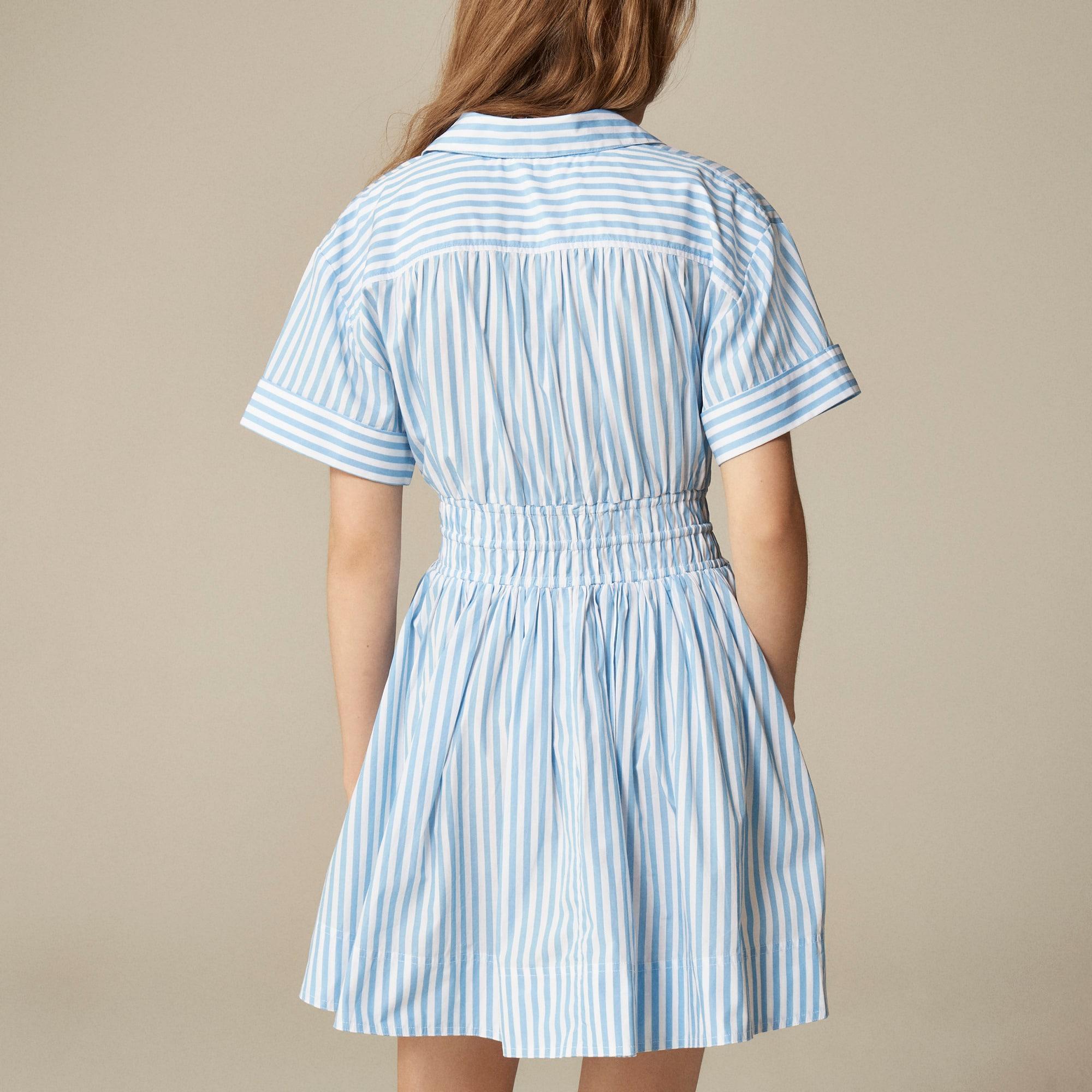 Elena mini shirtdress in striped cotton poplin Product Image