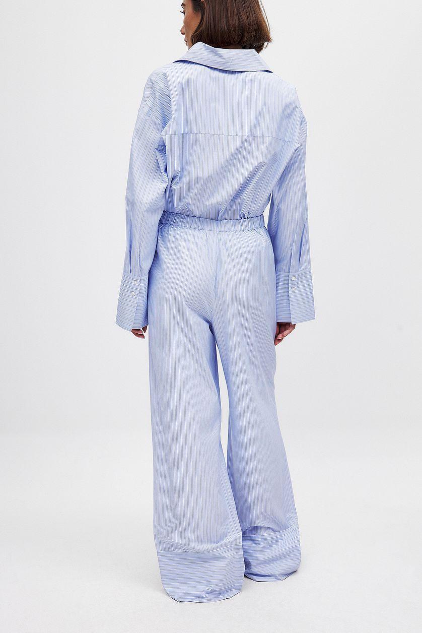 Elastic Waist Striped Trousers Product Image