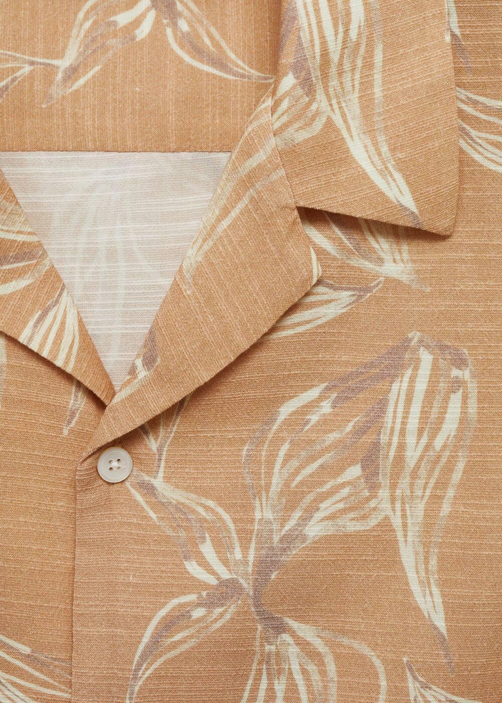 Printed fluid regular-fit shirt - Men | MANGO USA Product Image