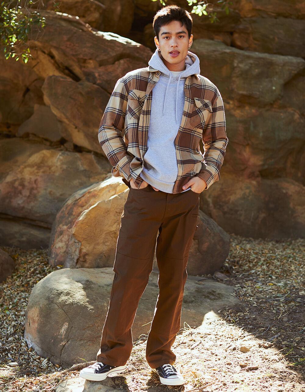 BRIXTON Bowery Mens Flannel - BROWN Product Image