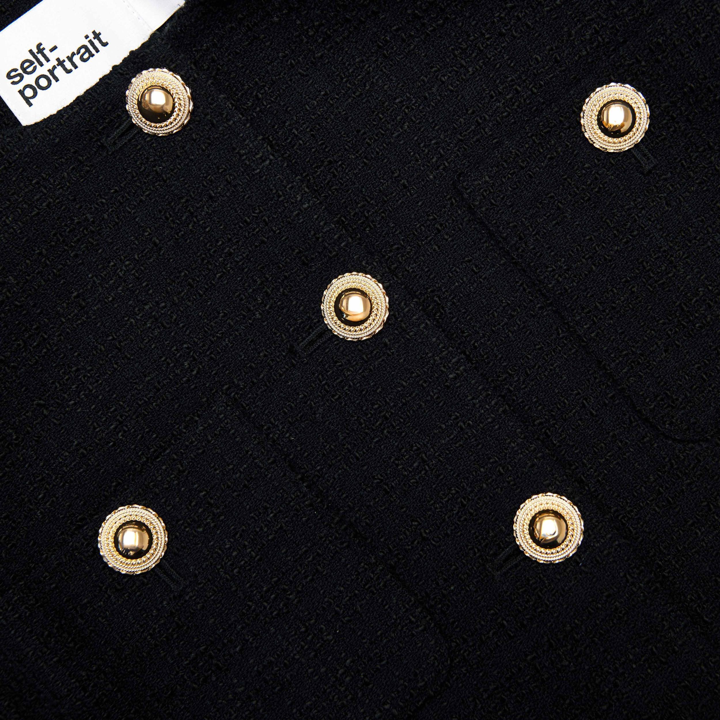 Black Boucle Fur Cuff Jacket Product Image