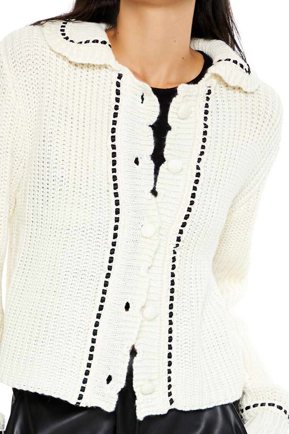 Stitched-Trim Cardigan Sweater | Forever 21 Product Image