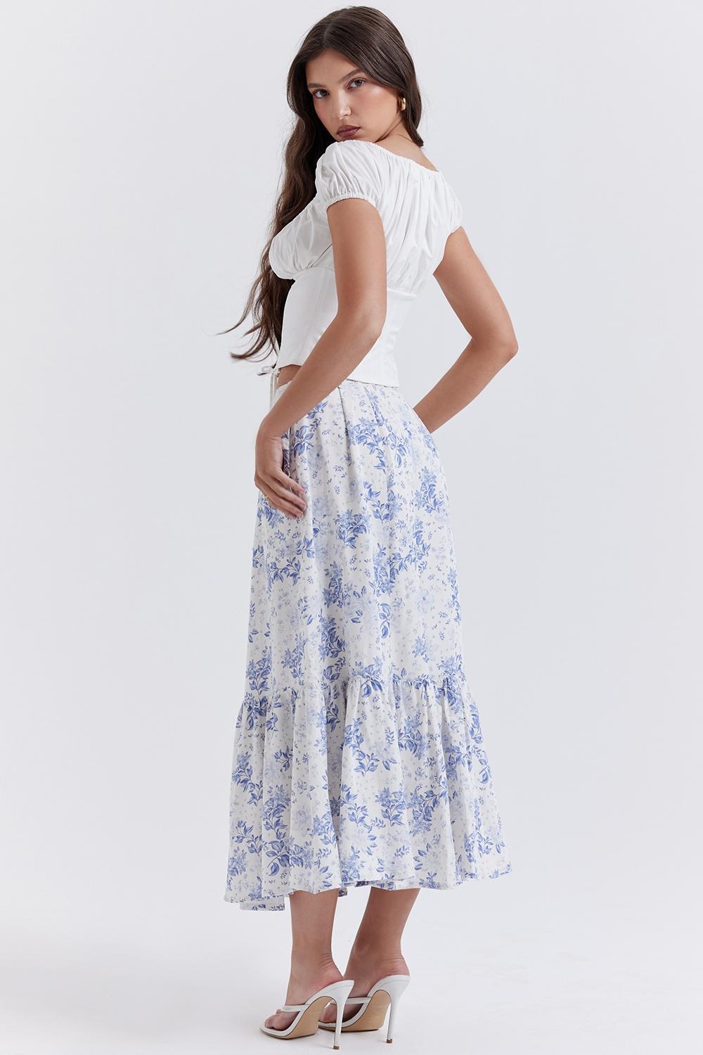 Aitana  blue print midi skirt Product Image