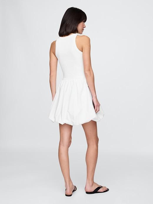 Mixed Media Bubble Mini Dress Product Image