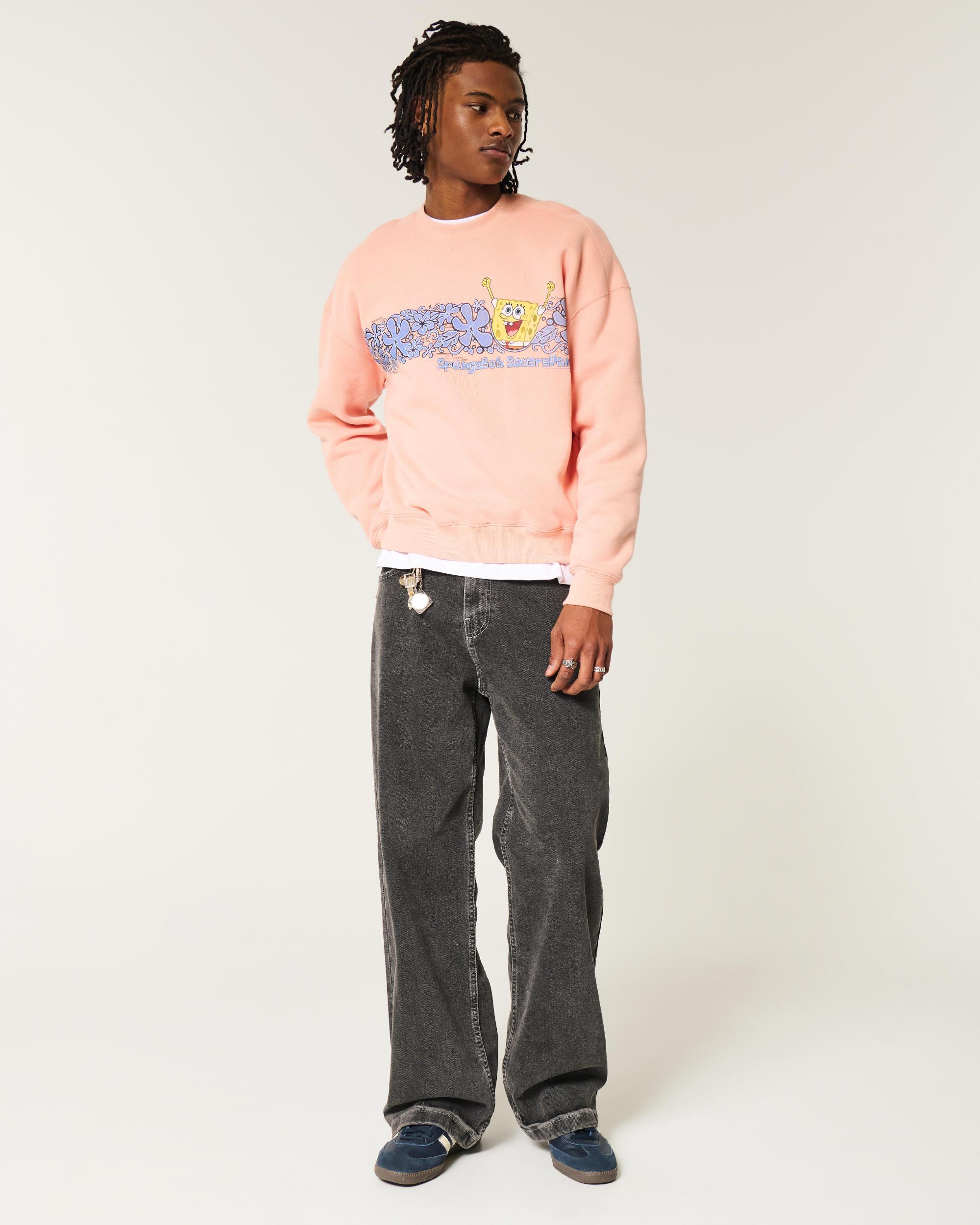Boxy SpongeBob SquarePants Graphic Crew Sweatshirt Product Image