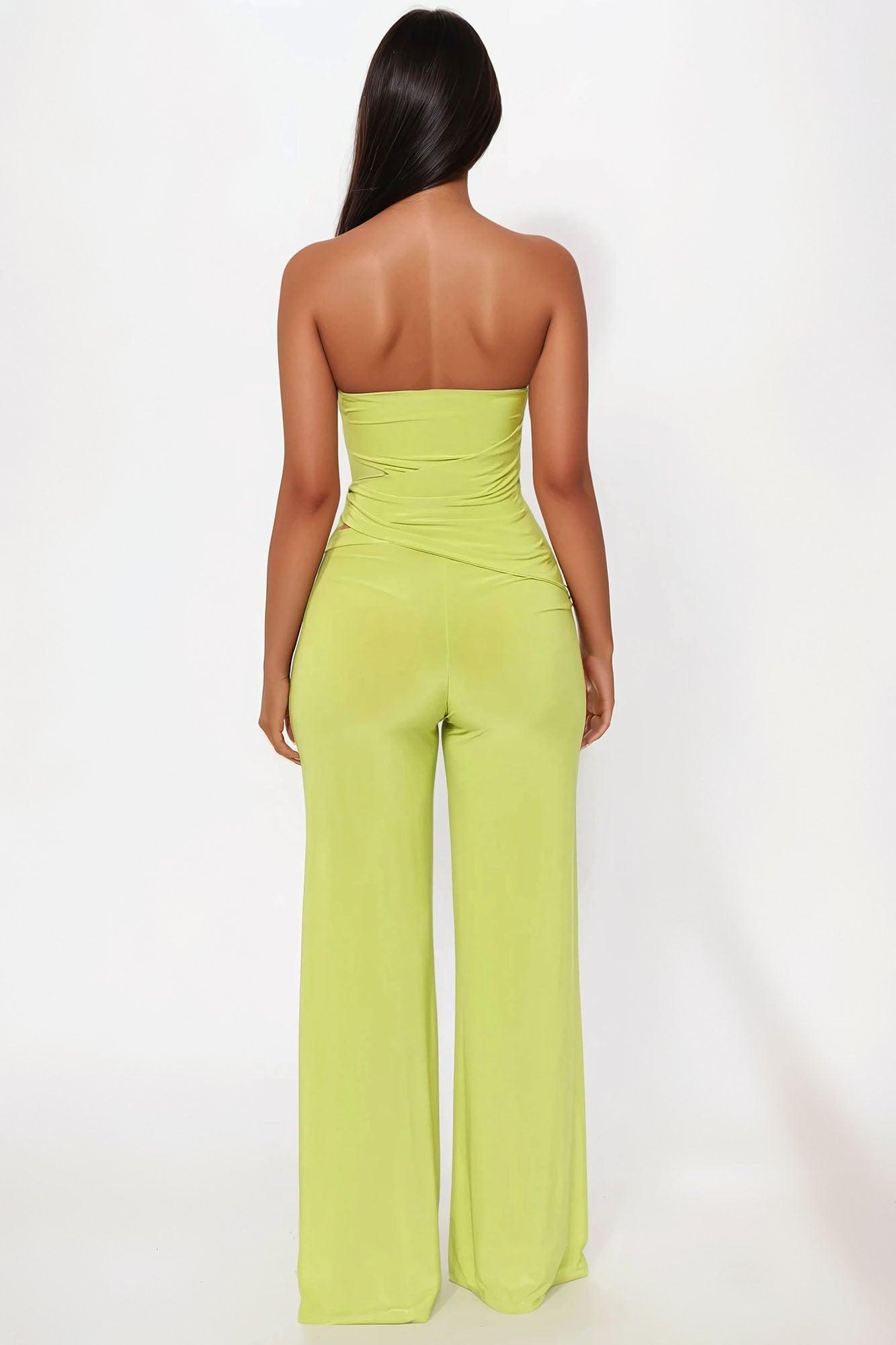 Golden Hours Jumpsuit - Chartreuse Product Image