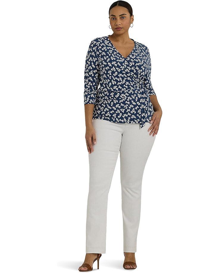 Plus Size Floral Stretch Cotton Boatneck Tee Product Image